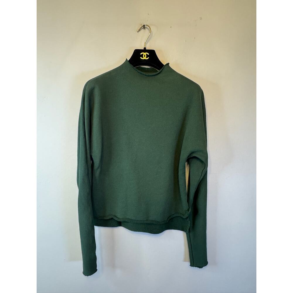 Frank & Eileen Green Mock Neck Sweatshirt Women's XS cut on bottom and no tag
